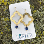 Brass Quatrefoil Lightweight Statement Earrings