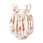 Blush Bouquet Baby Girl Floral Bubble Romper | 9–12M