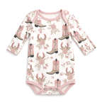 Cowgirl Boots Baby Bodysuit – Cotton Western Print