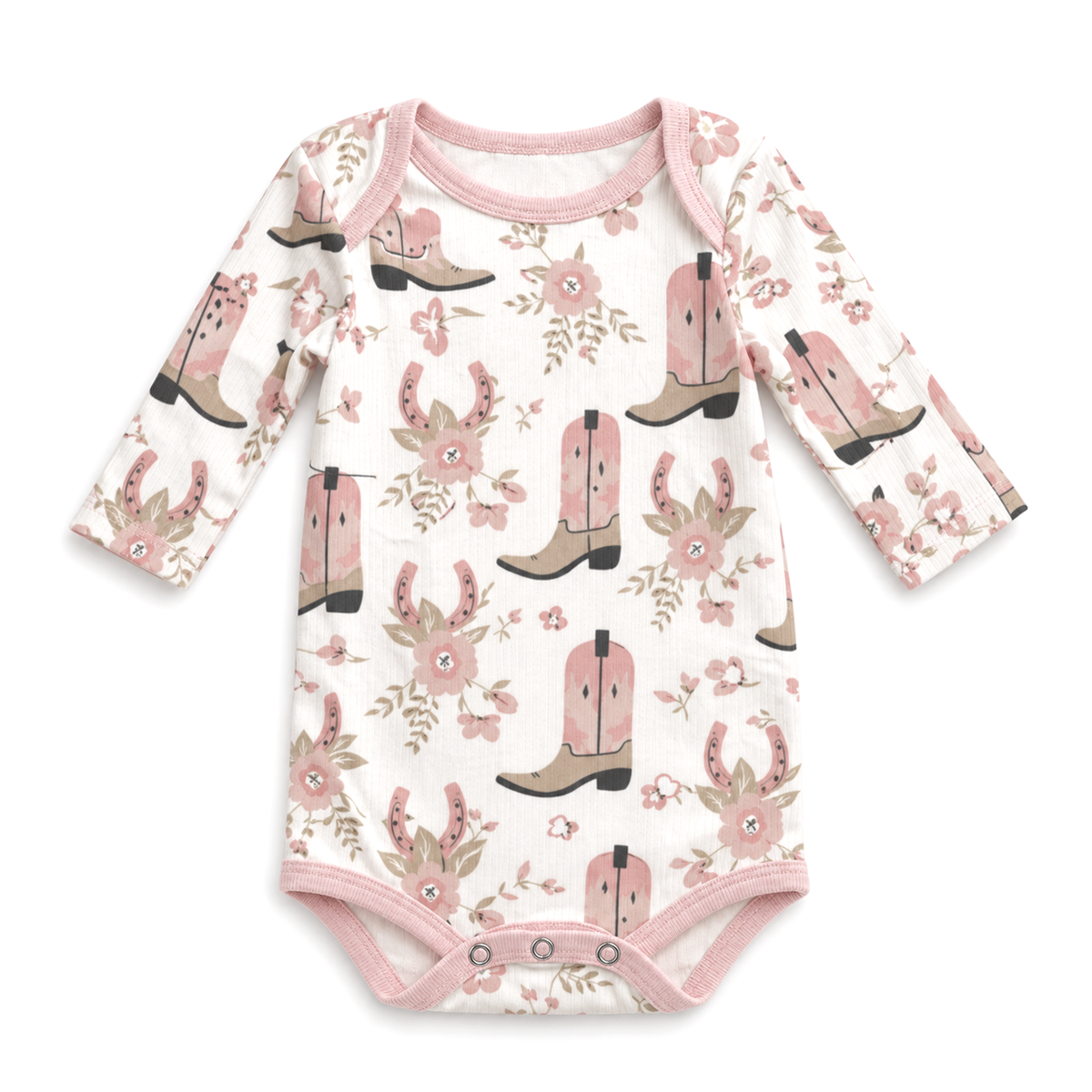 Cowgirl Boots Baby Bodysuit – Cotton Western Print