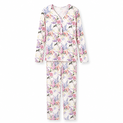 Watercolor Floral Bamboo Pajama Set (Runs Large - Size Down)