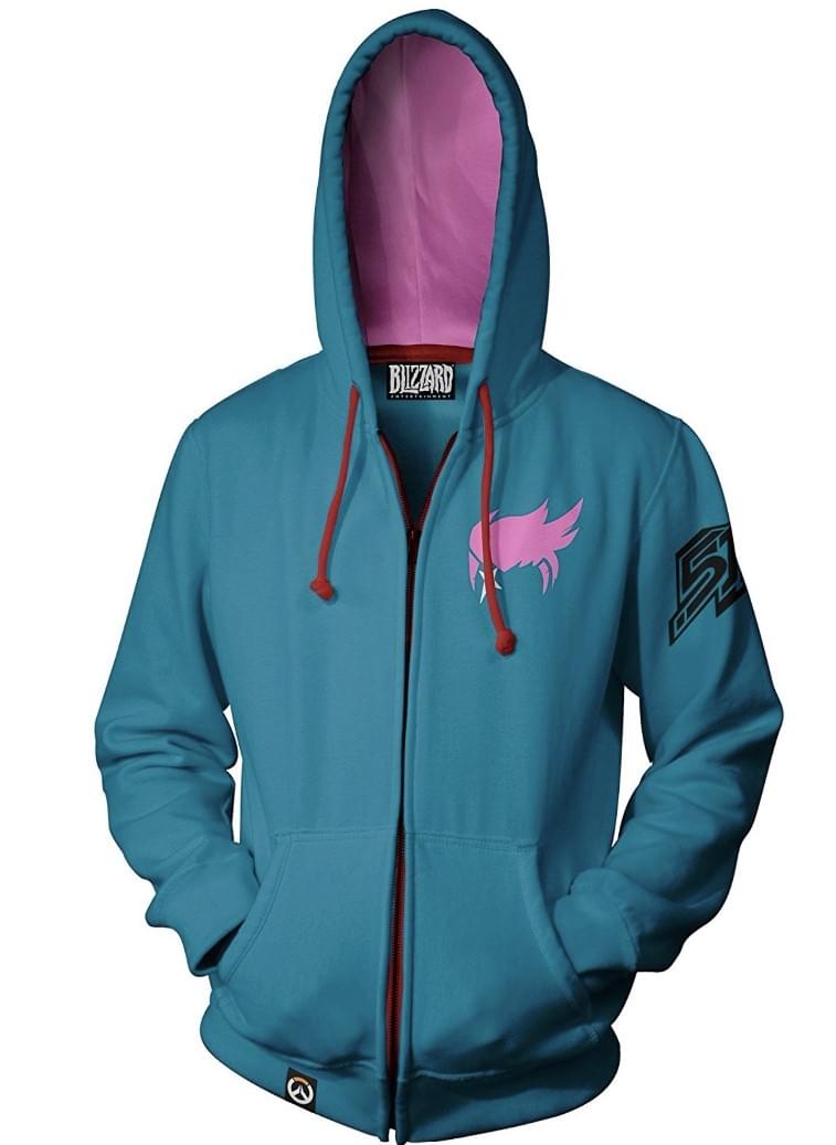 Overwatch Ultimate Zarya BlueRed Zip-Up Hoodie  XX-Small