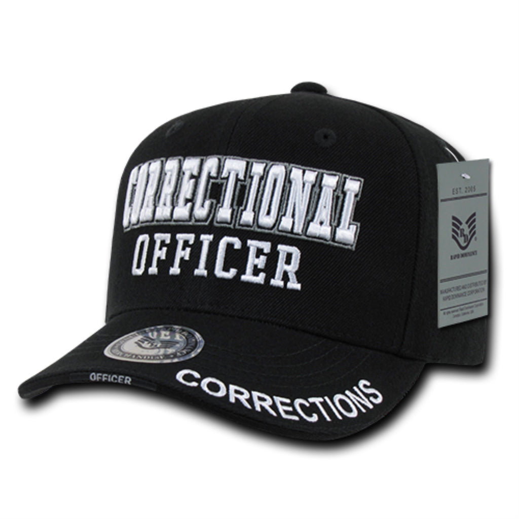 DeLuxe Law Enf. Caps, Corr. Off, Black