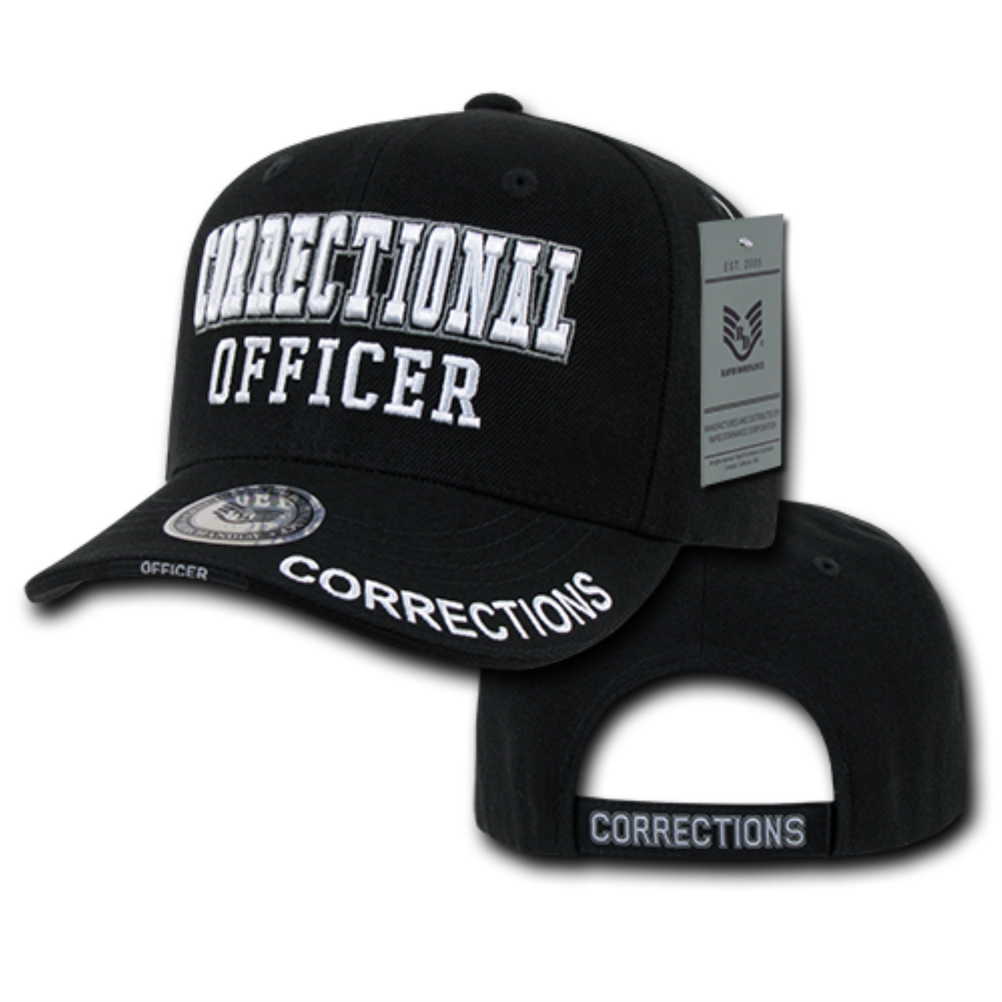 DeLuxe Law Enf. Caps, Corr. Off, Black