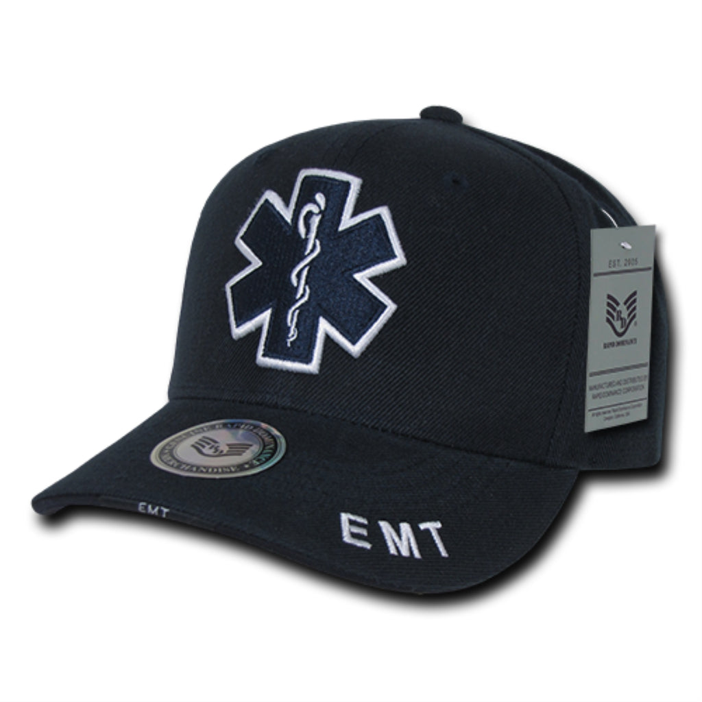 Deluxe Law Enf. Caps, EMT Cross, Navy