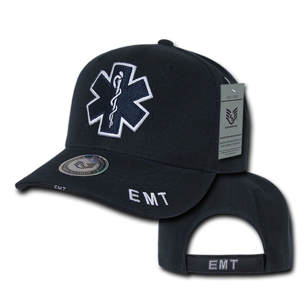 Deluxe Law Enf. Caps, EMT Cross, Navy