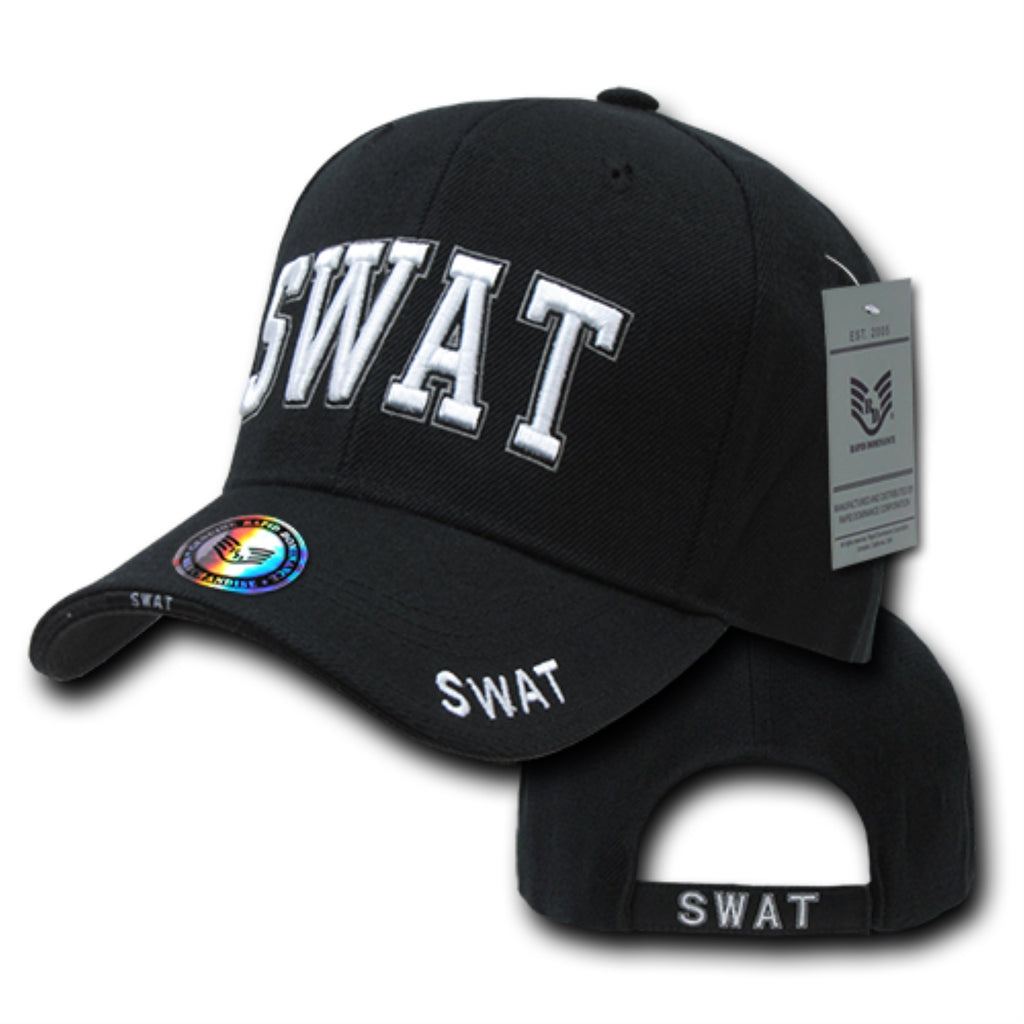 DeLuxe Law Enf. Caps, SWAT, Black