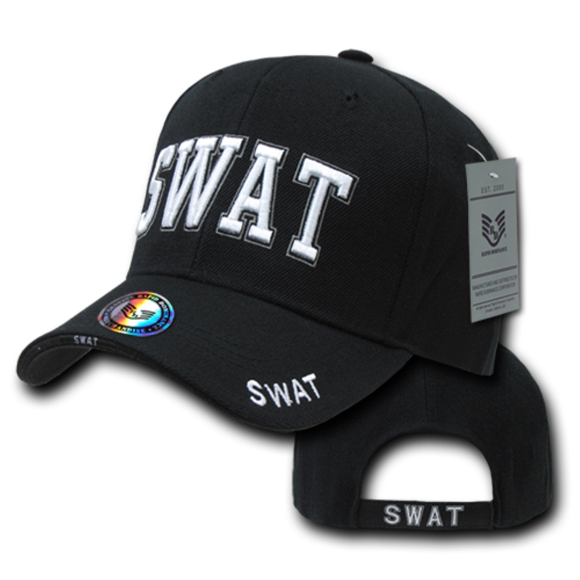 DeLuxe Law Enf. Caps, SWAT, Black
