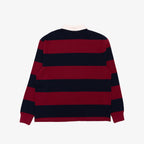 Classic Striped Rugby Shirt in Cranberry and Navy