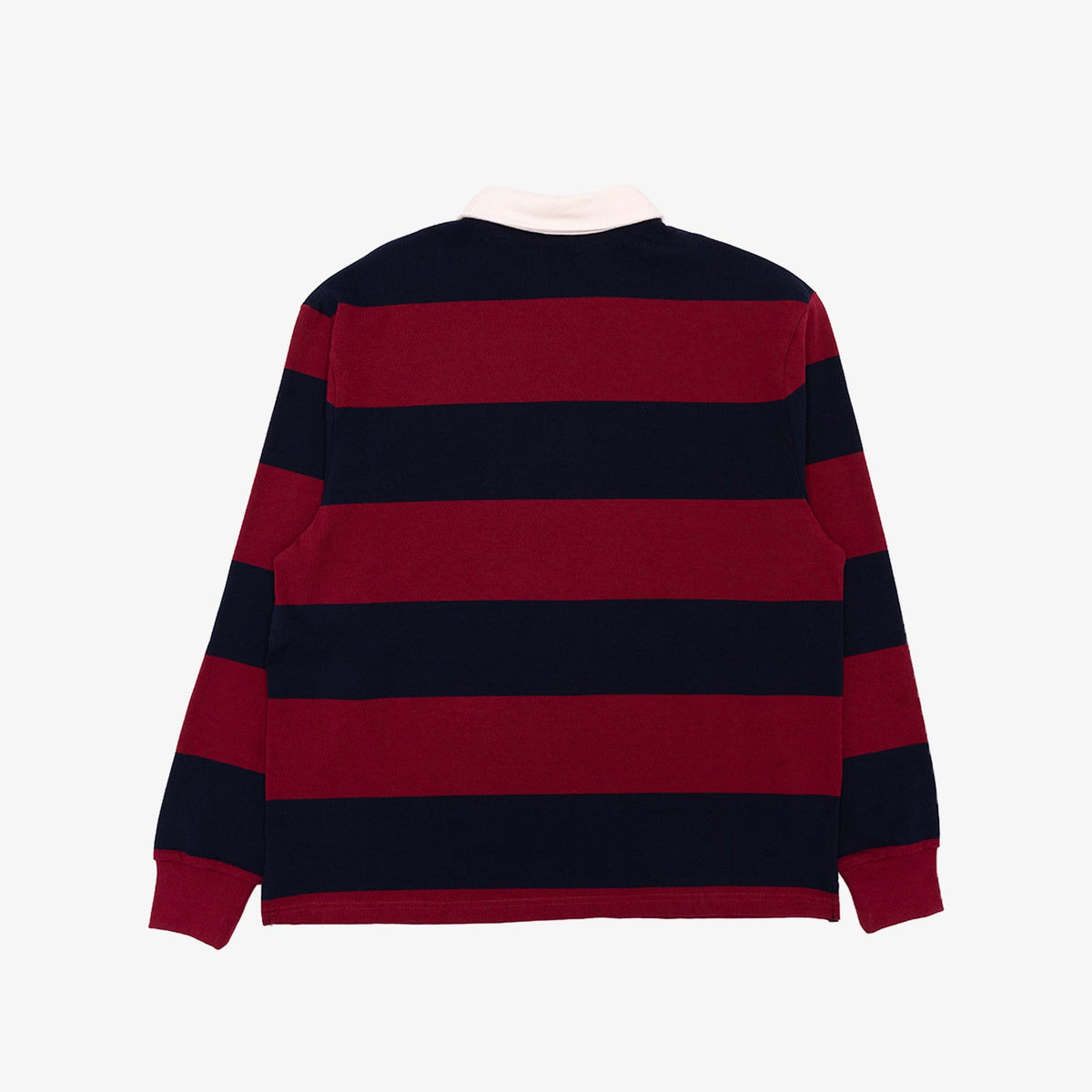 Classic Striped Rugby Shirt in Cranberry and Navy