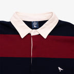 Classic Striped Rugby Shirt in Cranberry and Navy