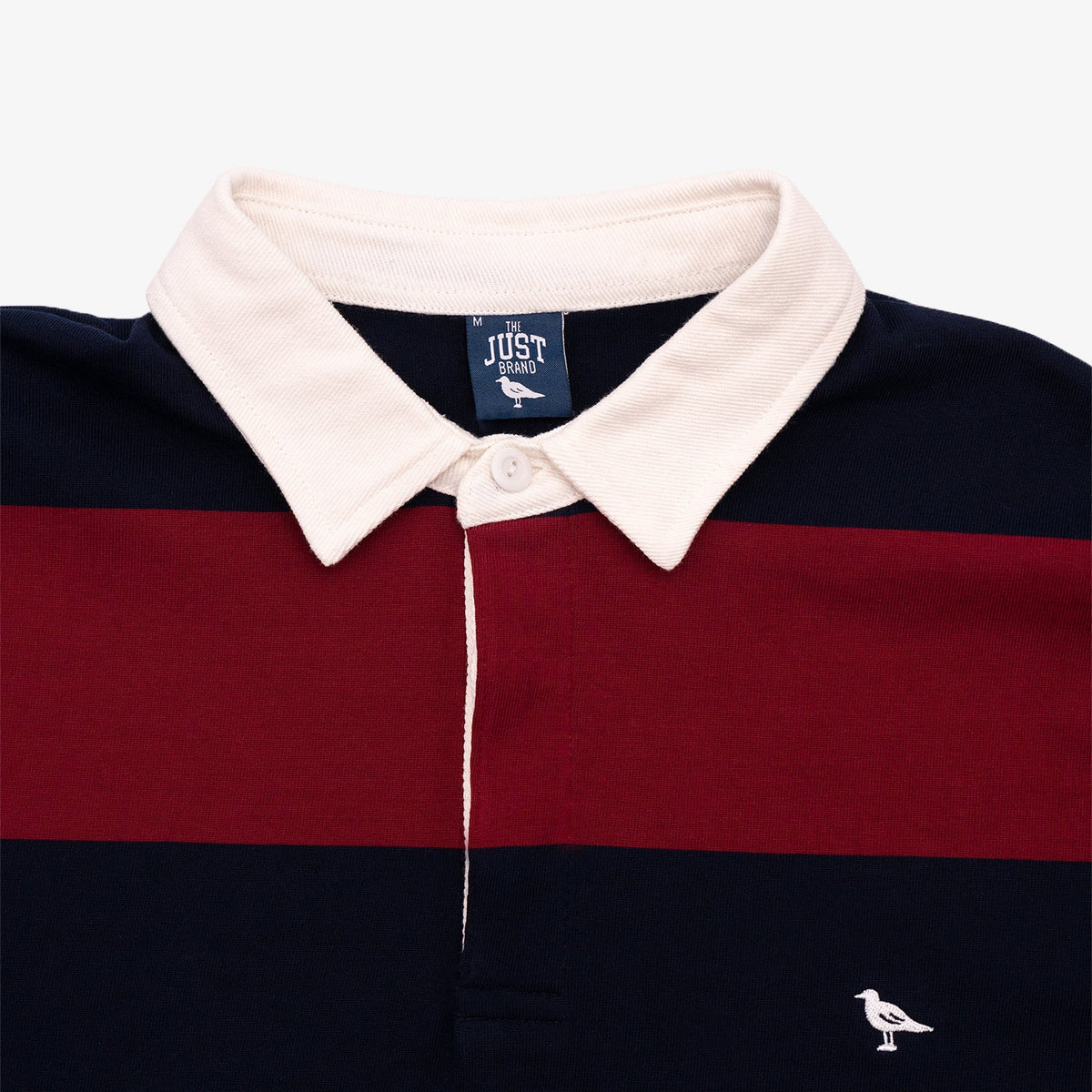 Classic Striped Rugby Shirt in Cranberry and Navy