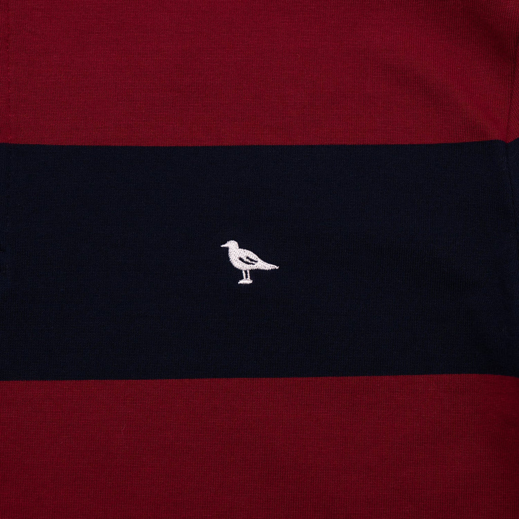 Classic Striped Rugby Shirt in Cranberry and Navy