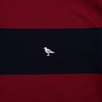 Classic Striped Rugby Shirt in Cranberry and Navy