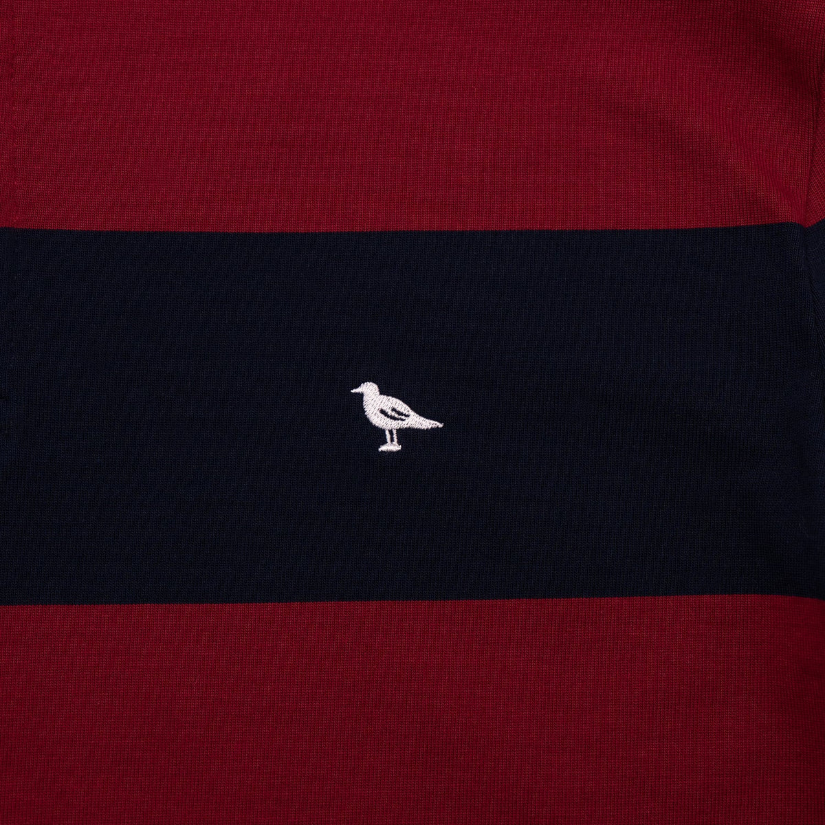 Classic Striped Rugby Shirt in Cranberry and Navy
