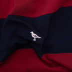 Classic Striped Rugby Shirt in Cranberry and Navy