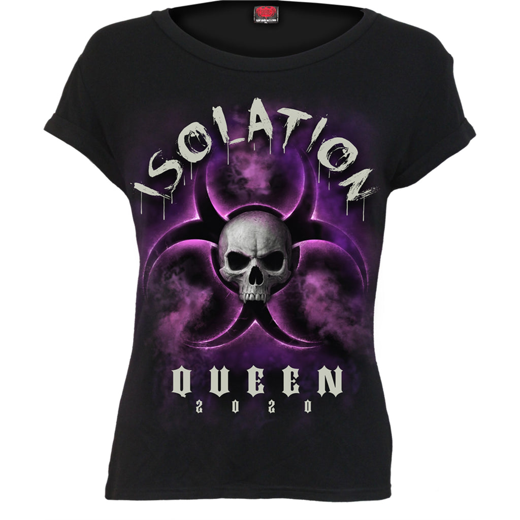 Spiral - Isolation Queen - Boatneck Cap Sleeve Top Black - S
