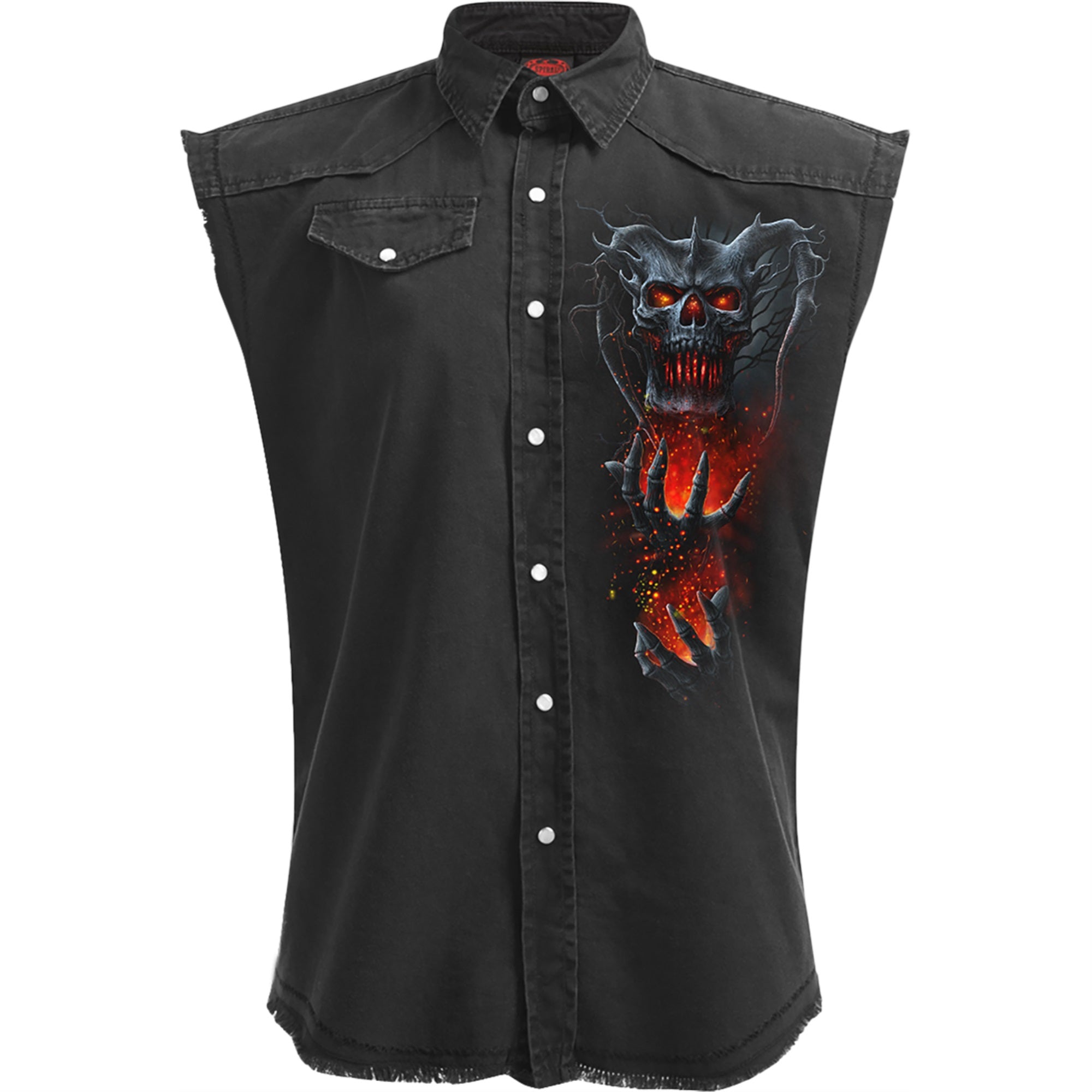 Spiral - Death Embers - Sleeveless Stone Washed Worker Black - 4XL