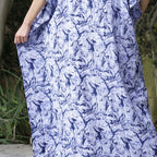 Kaftan Dress Rayon Blue Marble Lightweight