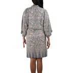 Hand Dyed Batik Robe Kimono, 100% Cotton, Gray, Silver Petals