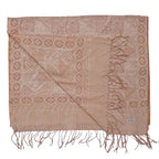 Handmade Batik Scarf - soft Cotton - Apricot Grid, Peach, Coral