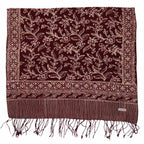 Handmade Batik Scarf, soft Cotton, Red White Cherish, Burgundy