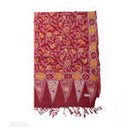 Handmade Batik Scarf - Cotton - Foliage in Red