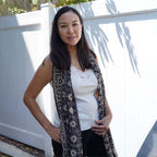 Handmade Batik Scarf - Cotton - Hibiscus Flower, Black, White