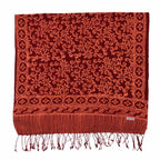 Handmade Batik Scarf, Soft Cotton, Loop, Red, Burgundy