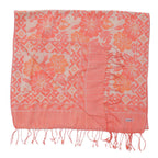 Handmade Batik Scarf, 100% Soft Cotton, Pink Bloom, Floral