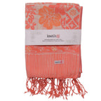 Handmade Batik Scarf, 100% Soft Cotton, Pink Bloom, Floral
