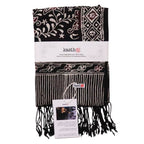 Hand Dyed Batik Scarf, 100% Cotton Fabric, Black Red Floral Star