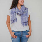 Handmade Batik Scarf - Cotton Fabric - Stone