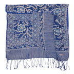 Handmade Batik Scarf, 100% Soft Cotton, Blue Tendril