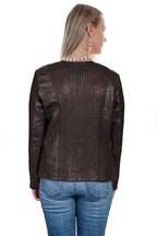 ELASTIC LEATHER JACKET