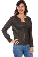 ELASTIC LEATHER JACKET