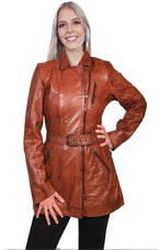 BELTED THIGH LENGTH COAT