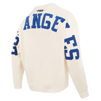 Pro Standard LA Dodgers Wingspan Drop Shoulder Crewneck - Eggshell