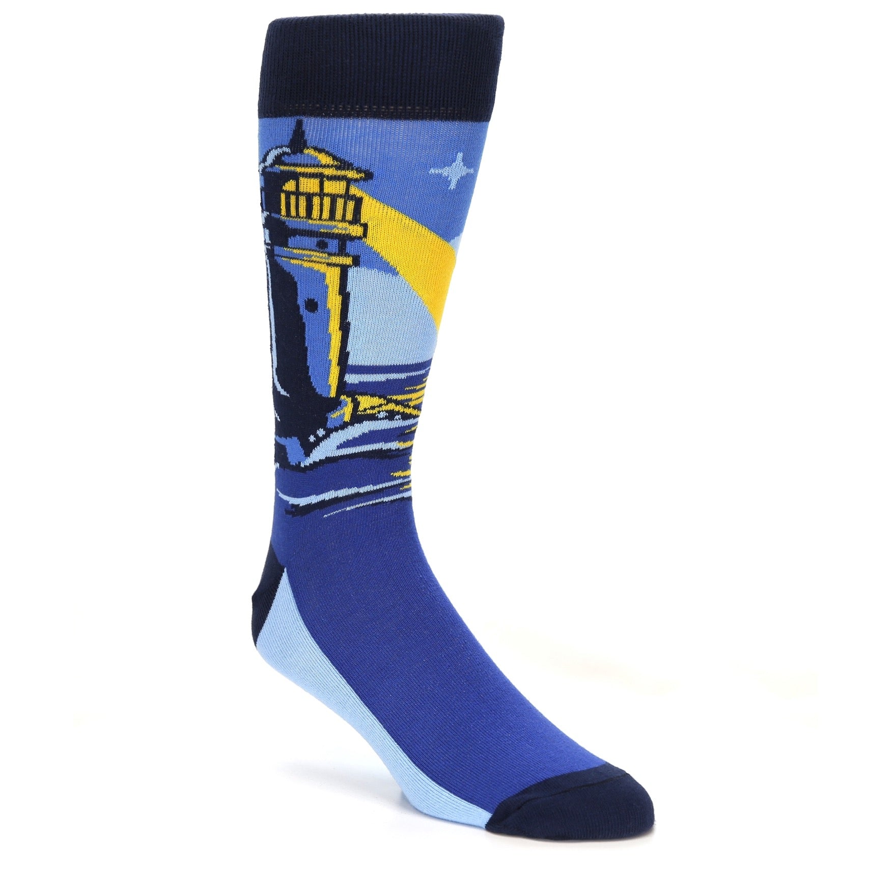 Blue Beach Lighthouse on Pier Men's Dress Socks – Wardrobecrush