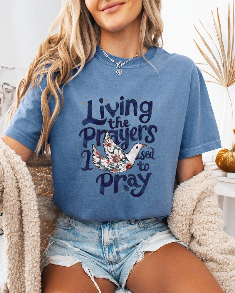 Living the prayer Christian Comfort Colors Garment Dyed T Shirt