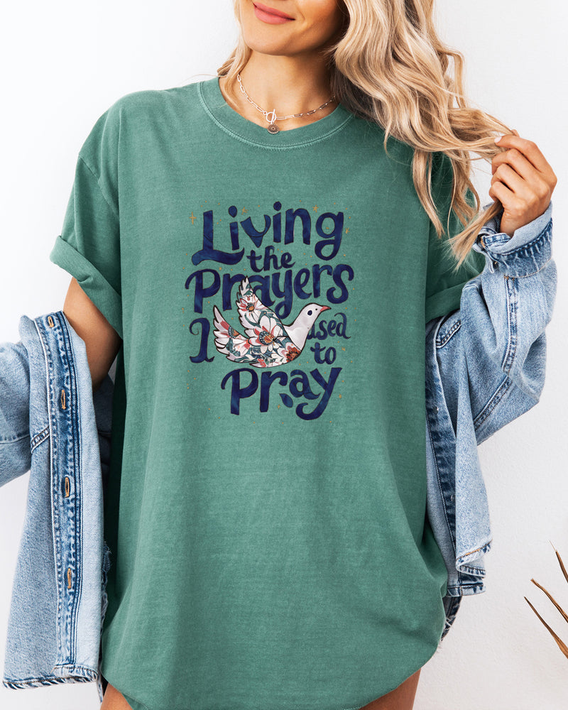 Living the prayer Christian Comfort Colors Garment Dyed T Shirt