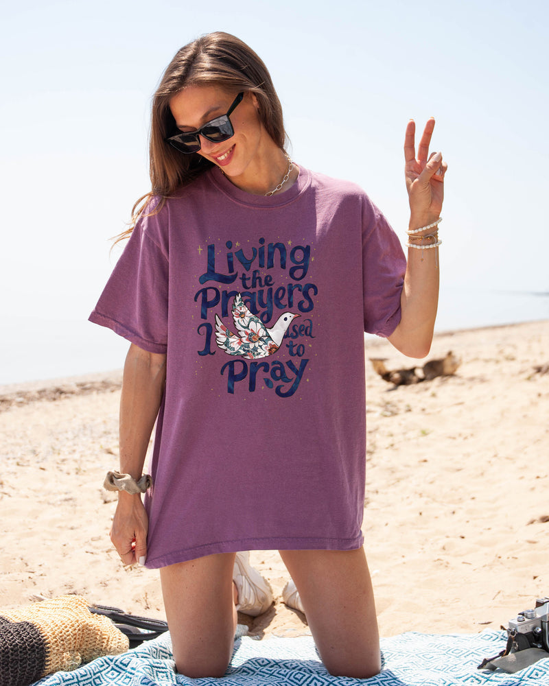 Living the prayer Christian Comfort Colors Garment Dyed T Shirt