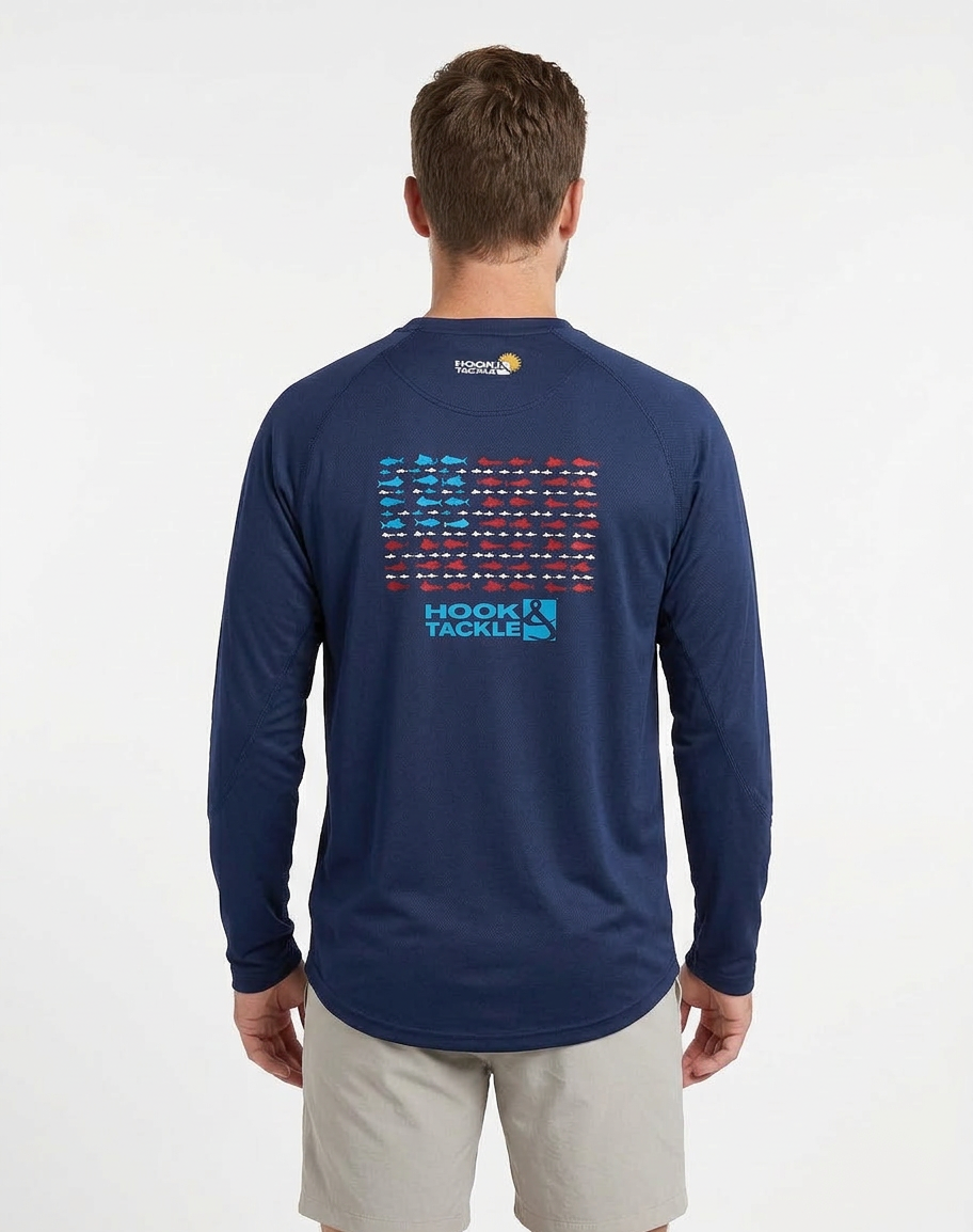 Men's American Fish L/S UV Fishing Shirt
