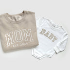 Neutral Custom Embroidered Matching Family Outfits for Mom, Dad and Baby
