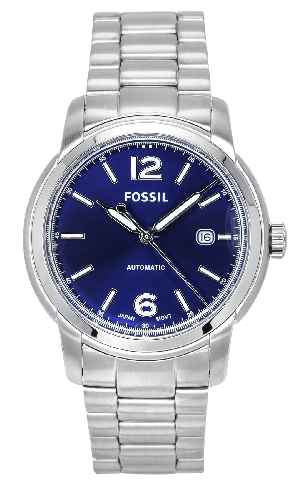 Fossil Heritage Stainless Steel Blue Dial Automatic ME3244 Mens Watch