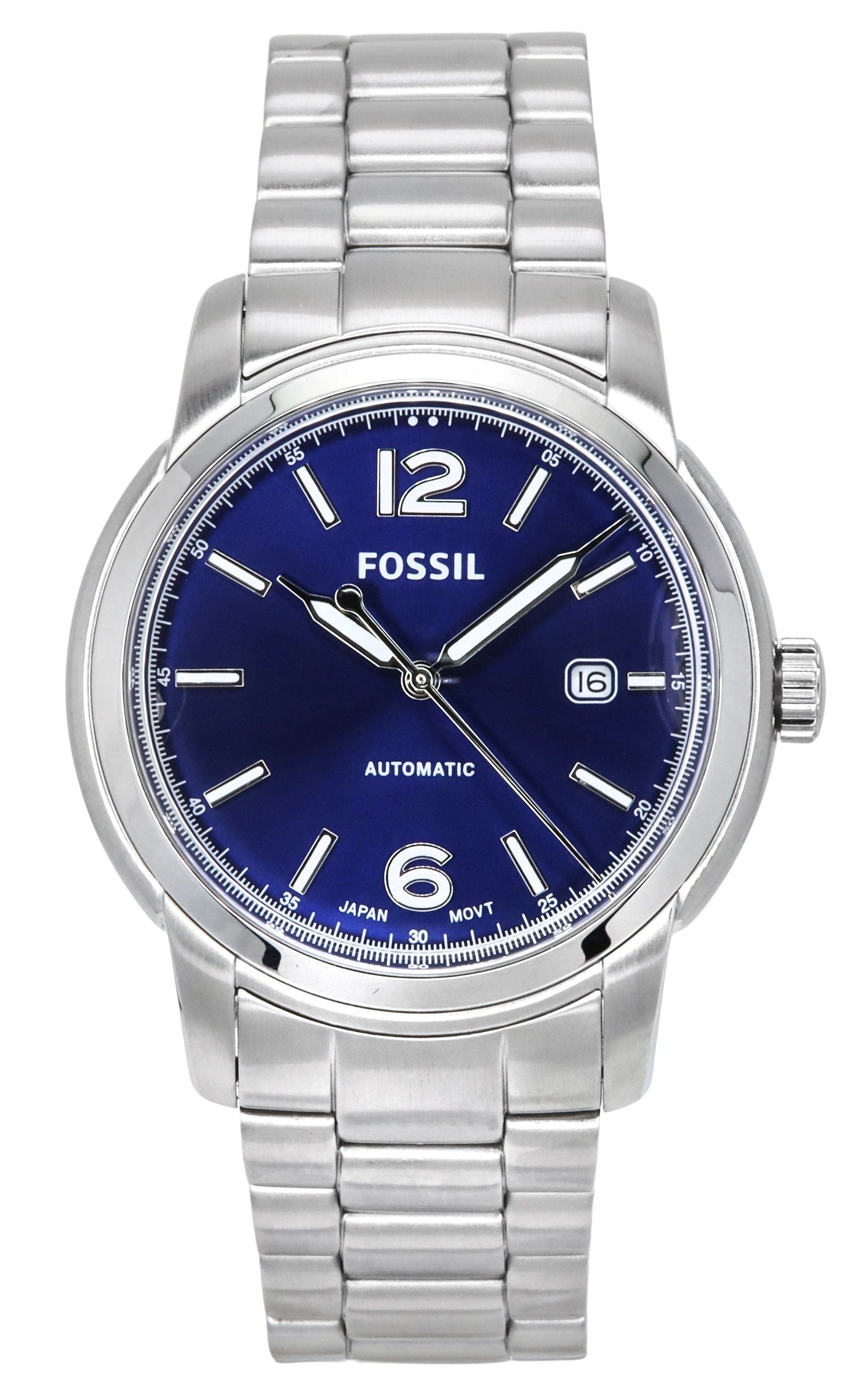 Fossil Heritage Stainless Steel Blue Dial Automatic ME3244 Mens Watch