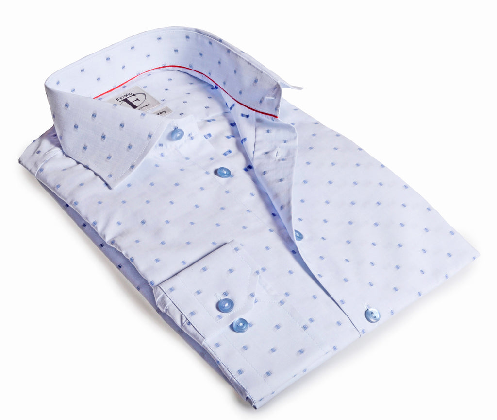 Made in Italy Dress Shirts// Lt Blue pattern - contemporary fit- Final Sale