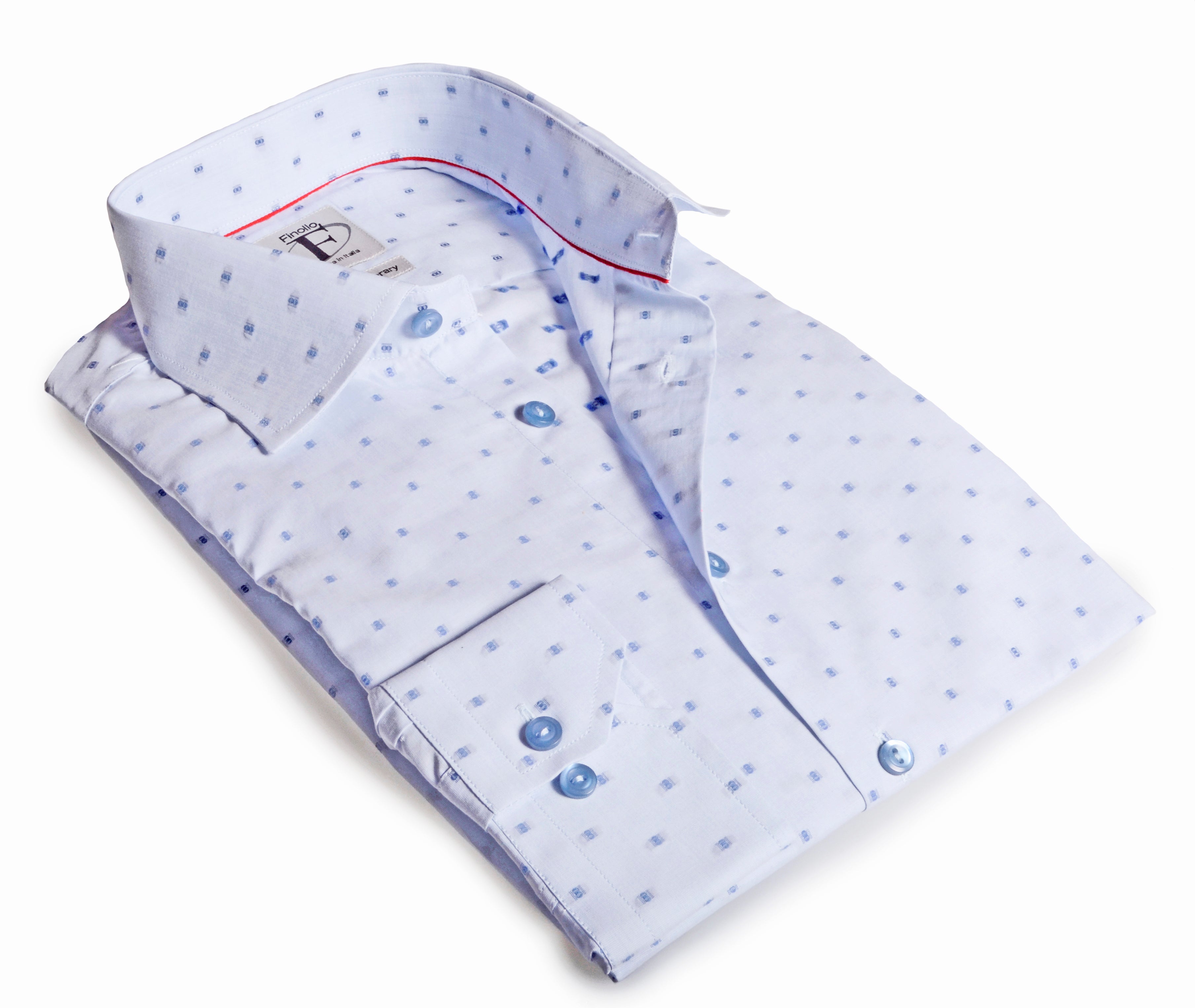 Made in Italy Dress Shirts// Lt Blue pattern - contemporary fit- Final Sale