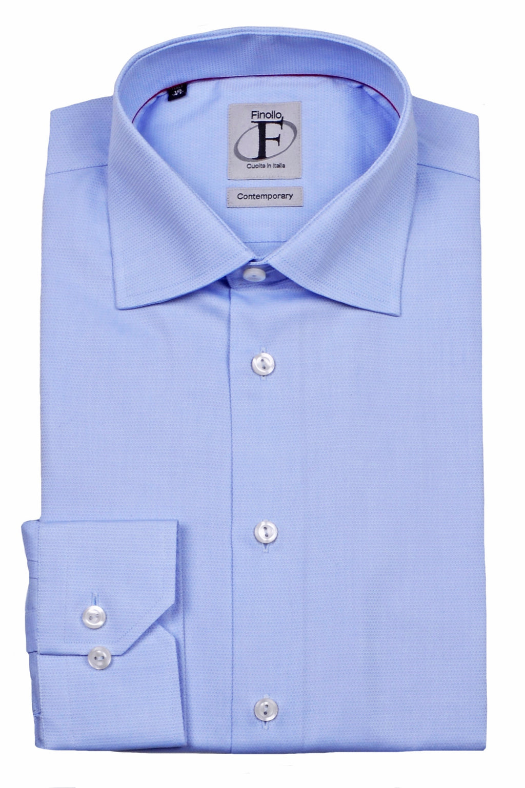 Made in Italy Dress Shirts// Solid Lt Blue - contemporary fit- Final Sale