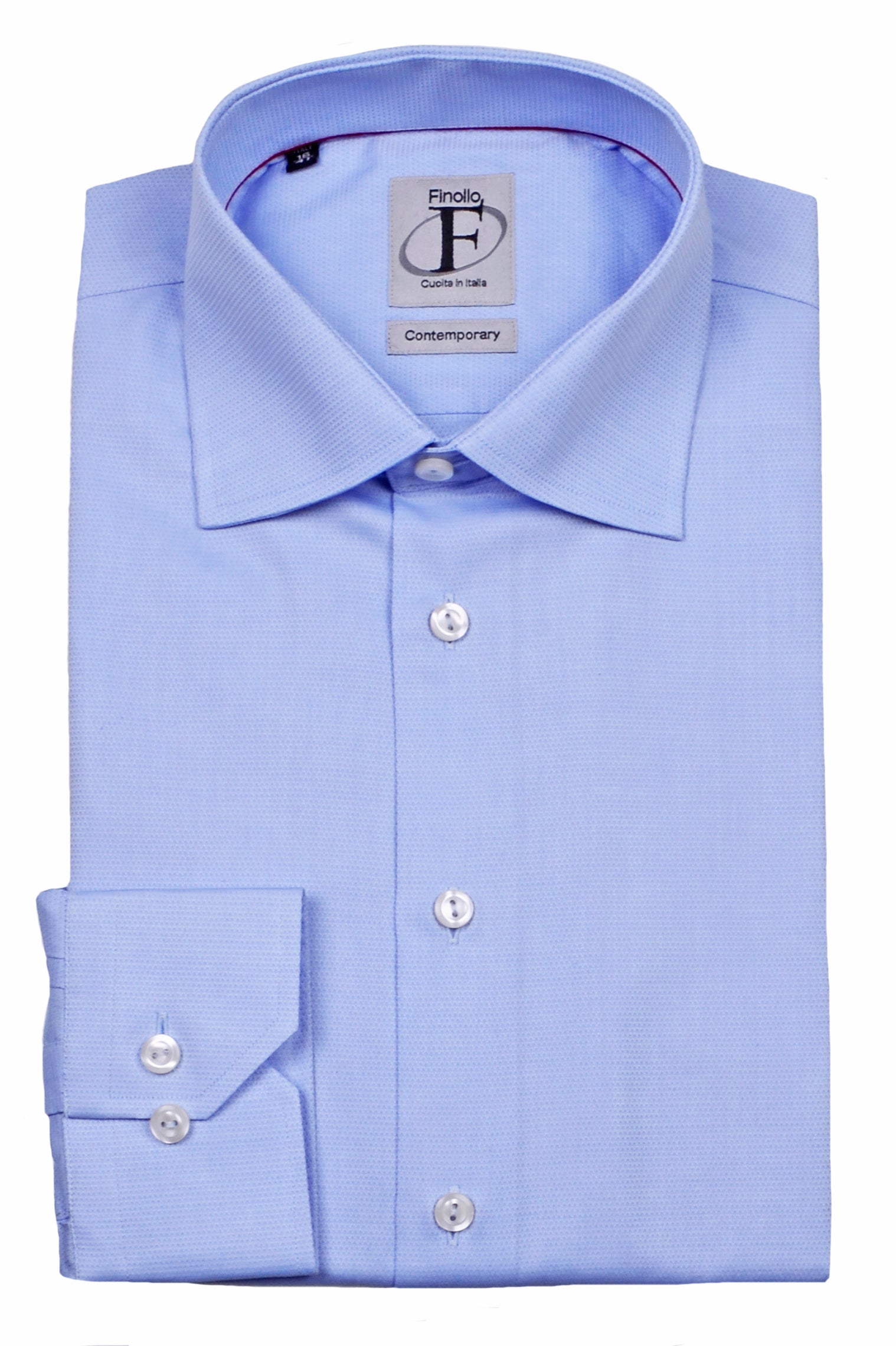 Made in Italy Dress Shirts// Solid Lt Blue - contemporary fit- Final Sale